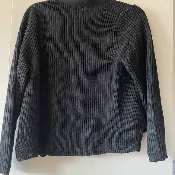 Black oversized lace up sweater - Picture 2 of 2